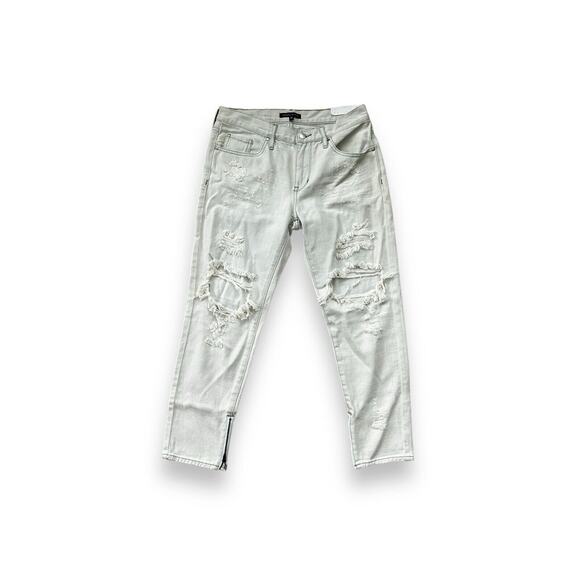 Kendall & Kylie Light Soul Wash Girlfriend Straight Distressed Denim Jeans 26 - Picture 2 of 9